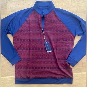 Holderness & Bourne Men's navy and red golf pullover “the Robinson” size M NWT